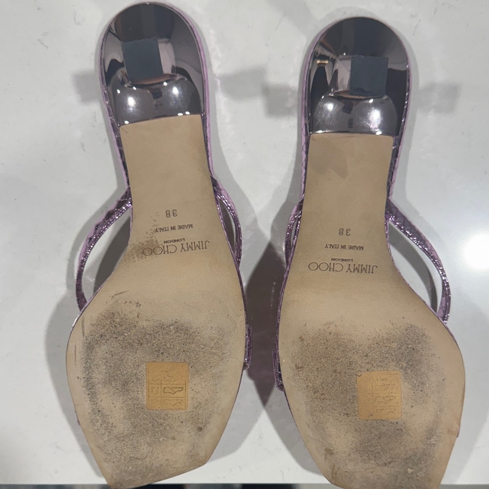 Jimmy Choo Purple Strappy Heels - Picture 2 of 2